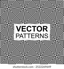 coleção de fundos vetoriais texturizados geométricos com padrões repetitivos simples e divertidos. Fundo preto e branco abstrato para cartões, cartazes, capas, banners ou marcas.