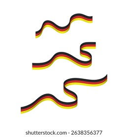 Collection of Germany flag designs in ribbon shape