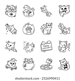 Collection of Ghost Cat Doodles

