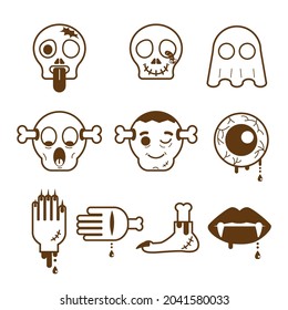 Collection of ghost line icon for decoration and halloween night.