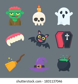 Collection of ghosts and objects for Halloween. Separate elements from the background