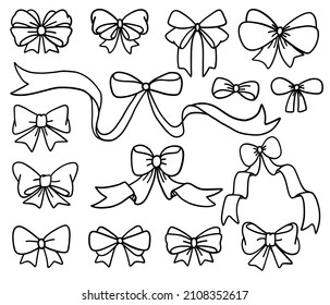 Collection of gift bows flat.