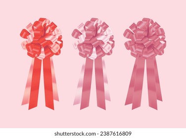 A collection of gift bows in single and double colors