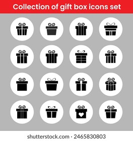 Collection of gift box icons set