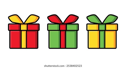 collection of gift boxes with colorful ribbons