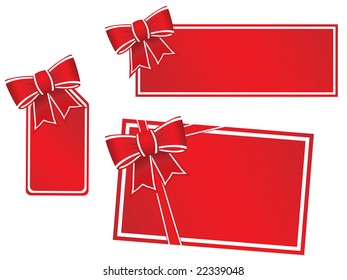 Collection of gift cards with bows