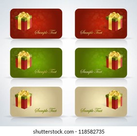 Collection of gift cards with presents