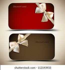 Colección de tarjetas de regalo con cintas. Fondo del vector
