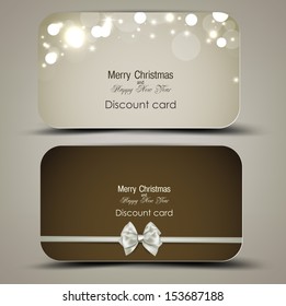 Collection of gift cards with ribbons. Vector background