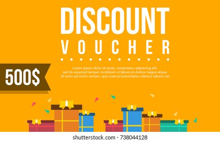 Collection gift voucher flat design