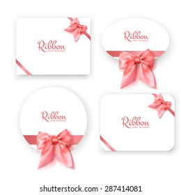 Collection of gift wrap banners with pink ribbons