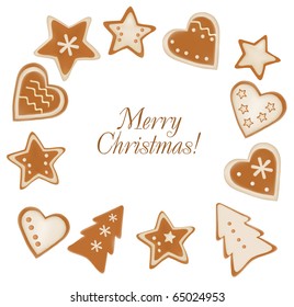 Colección de galletas de Navidad de pan de jengibre. Vector.