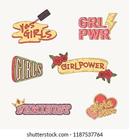 Collection of girl power vectors