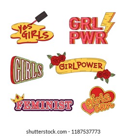Collection of girl power vectors