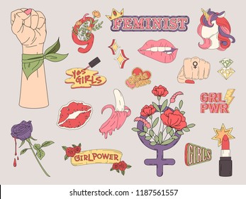 Collection of girl power vectors