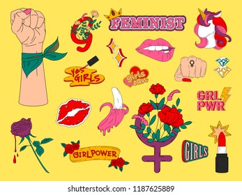 Collection of girl power vectors