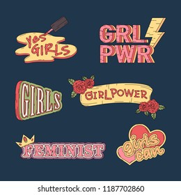 Collection of girl power vectors