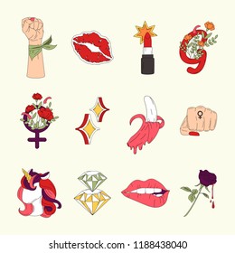 Collection of girl power vectors