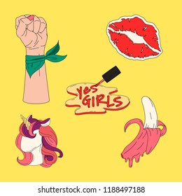 Collection of girl power vectors