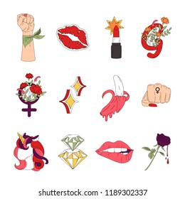 Collection of girl power vectors