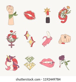 Collection of girl power vectors