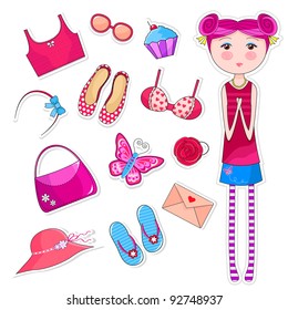 collection of girls' things