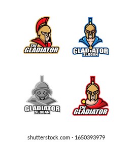 Kollektion von Gladiator Sparta Zeichen-Symbol-Design-Cartoon