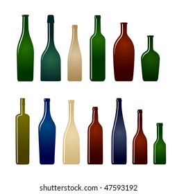 collection of glass bottles