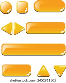 collection of glass buttons for mobile development, casual games, ui kit