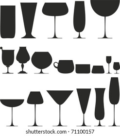 collection of glasses silhouettes