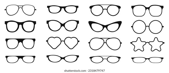 Collection of glasses. Vector illustration