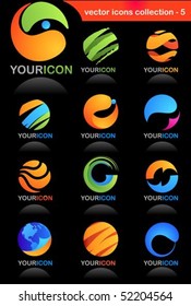 Collection of global business icons