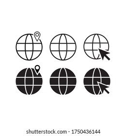 colección de símbolos de icono de globo, vaya a ilustración de vectores de iconos web color editable aislado en fondo en blanco