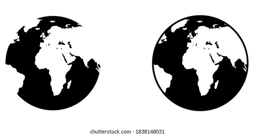 collection of globe icon symbol, go to web icon vector illustration color editable isolated