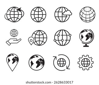 Collection of Globe and World Map Icons