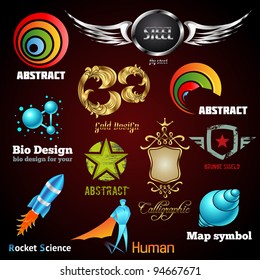 Collection of glossy and 3d vector icons for your business artwork. Vector design elements