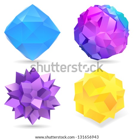Collection of glossy 3d vector icons for your business artwork. Vector illustration.