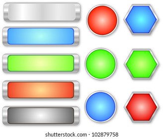 Collection  glossy buttons in various colors