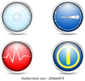 Collection glossy buttons in various colors Vector