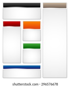 Collection of glossy frames with shadows - infographics template with place for your text. Vector illustration.