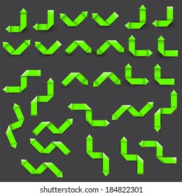 Collection of the glossy green ribbons