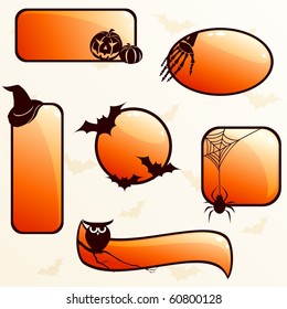 Collection of glossy Halloween banners (Eps10); jpg version also available