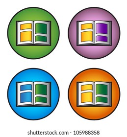 collection of glossy open book vector
