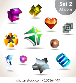 Collection of glossy and shiny  three-dimensional quality vector-icons with a lot of variety ideas for business , flayer and presentation