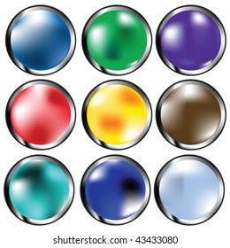 Collection of glossy web buttons in various colors