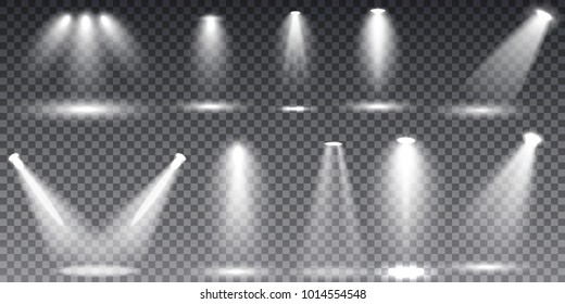 Collection Glow light lens flare effect and Star burst with sparkles. Scene illumination, sunlight transparent effects.