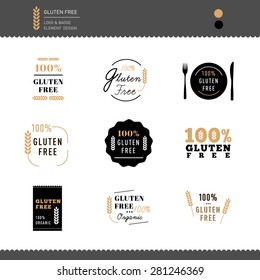 Collection Of Gluten Free Icon Logo Vector Design