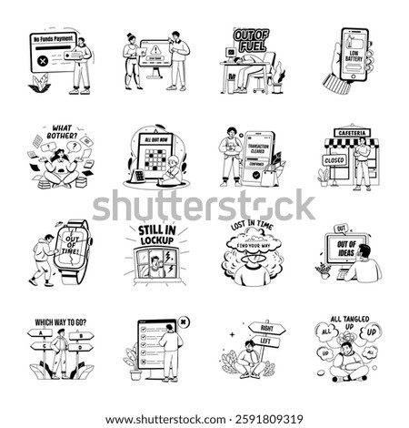 Collection of Glyph Style Empty State Illustrations 

