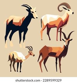 Recogida de ilustración plana de cabra