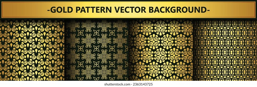 Collection gold and black seamless pattern background